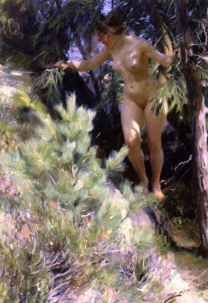 Nude-under-a-Spruce-Tree-1892-by-Anders-Zorn
